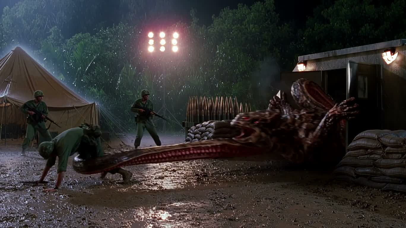 雨夜丛林基地的异形爆炸突袭