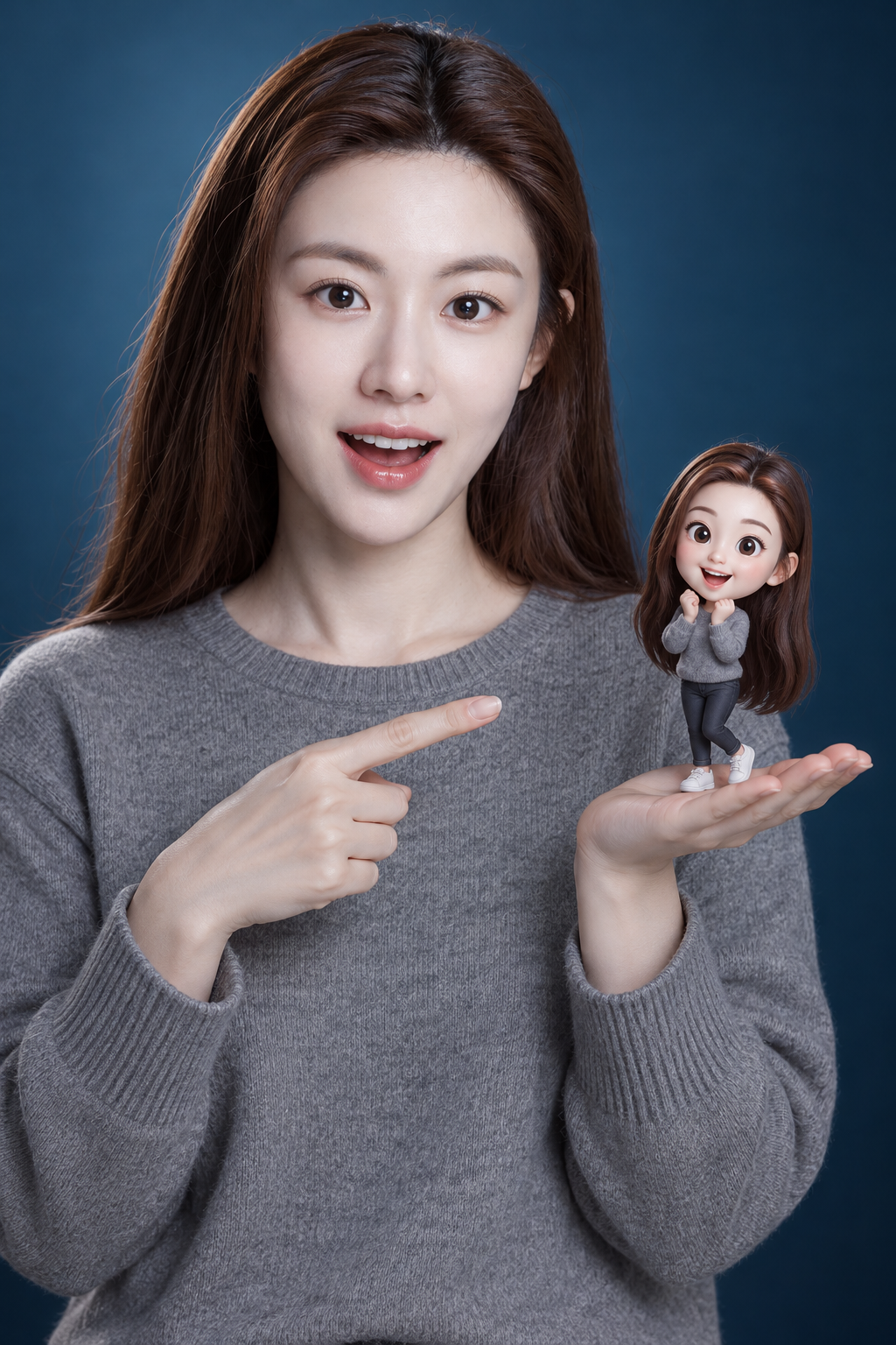 손바닥 위의 3D 미니어처 초상화