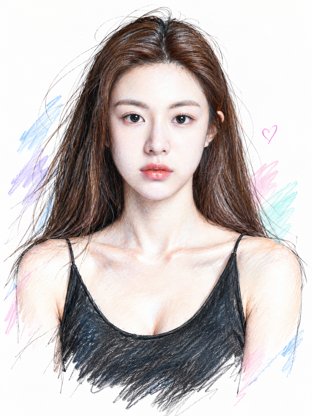 原照转绘：高白留白彩铅水彩时尚肖像 — AI image creation