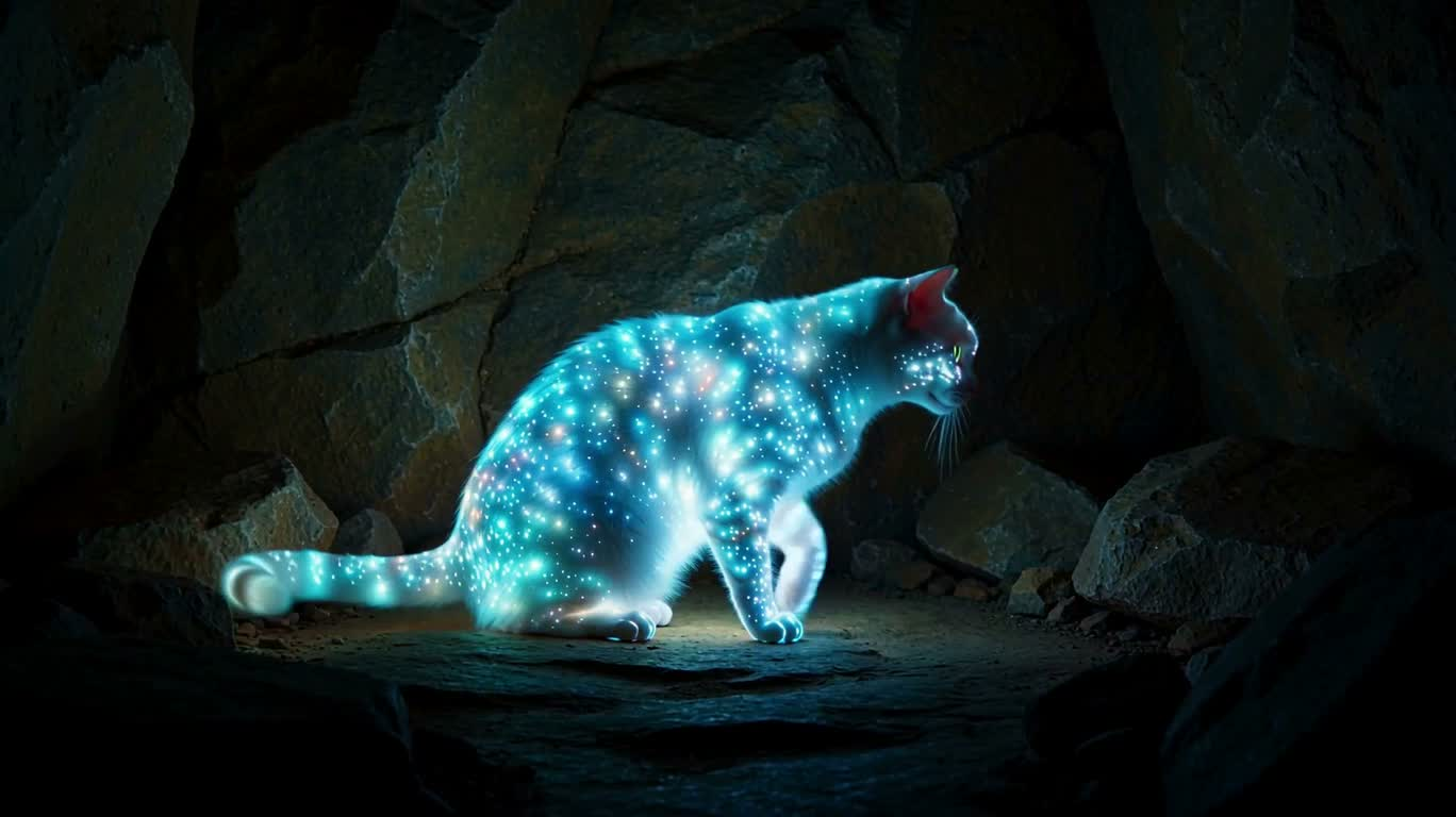 Неоновая кошачья пещера