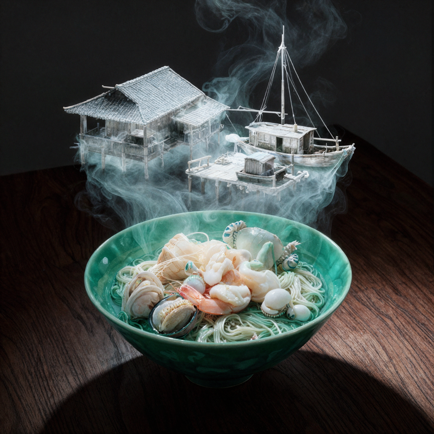 蒸し海鮮麺 · 前衛ファッション — AI image creation