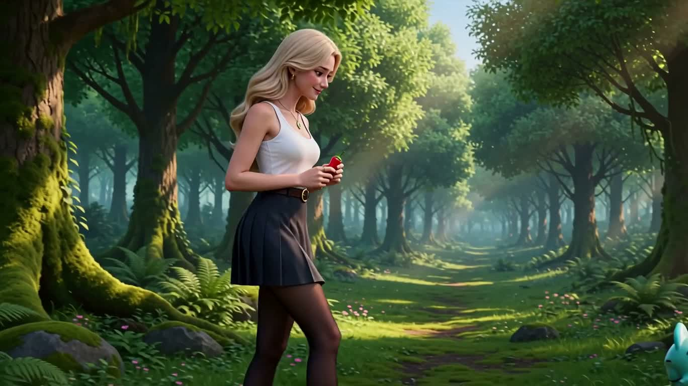 Маленький дракон и фейерверк в лесу — AI video creation