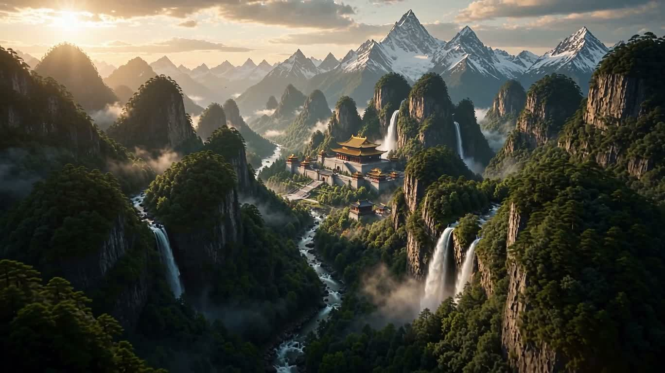 Ảo cảnh cổ xưa Shangri-La — AI video creation
