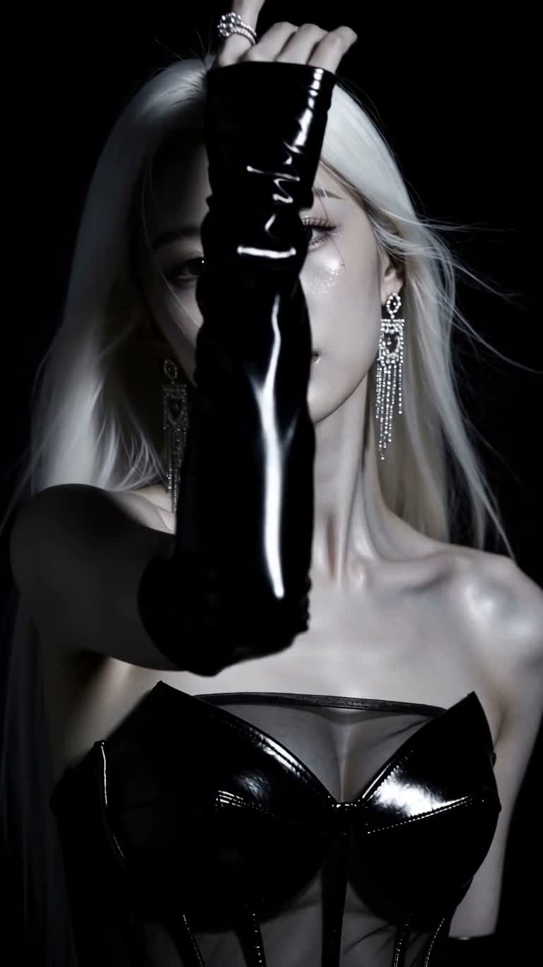 Portrait en noir et blanc de la déesse de la Lune — AI video creation