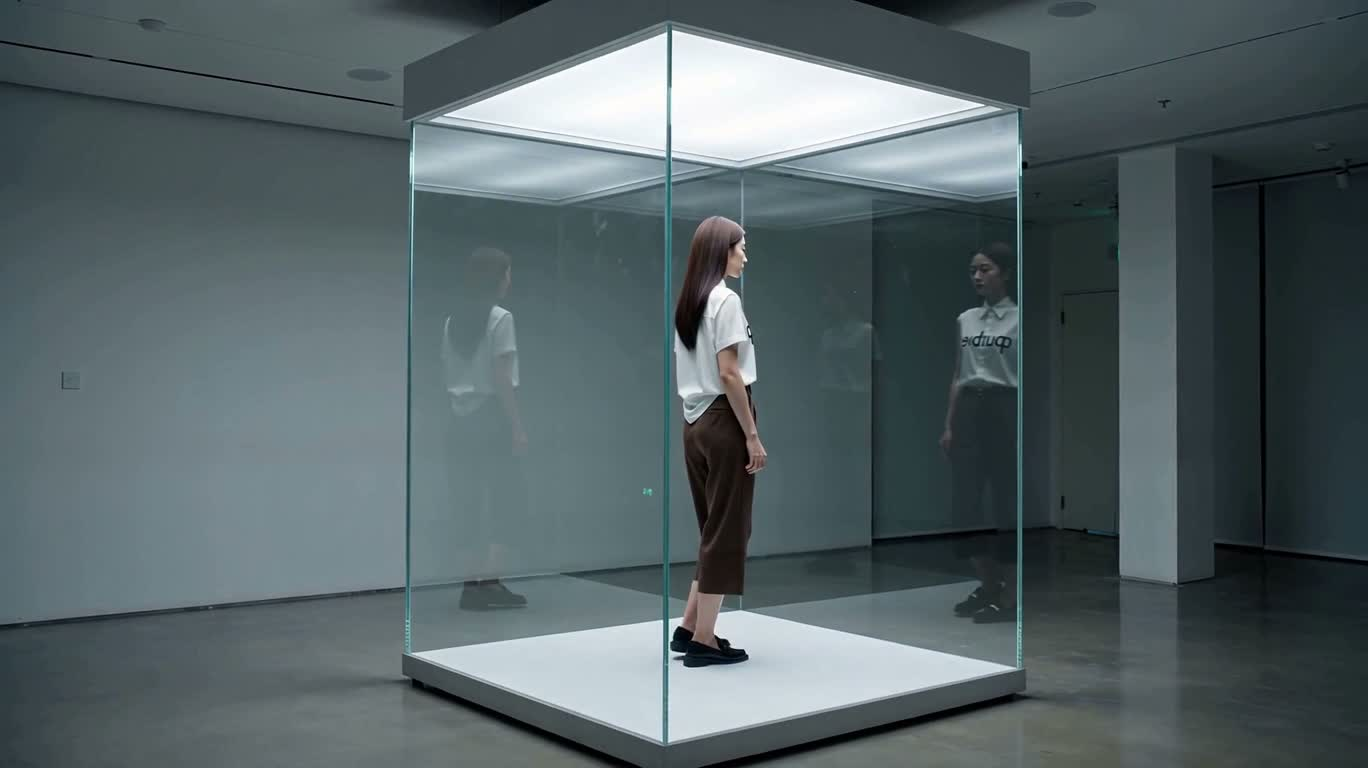 유리 상자 속의 고요한 시선