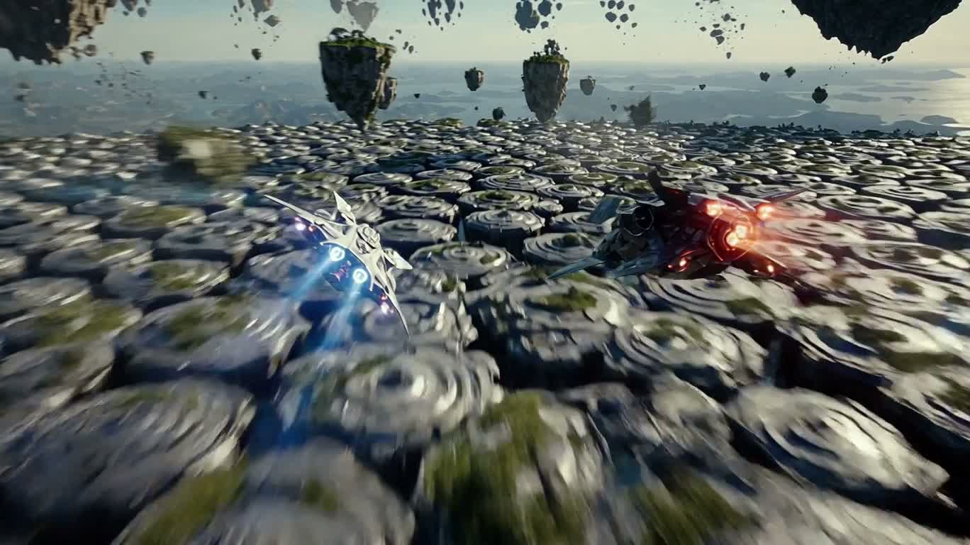 磁岛星海双艇疾驰 — AI video creation