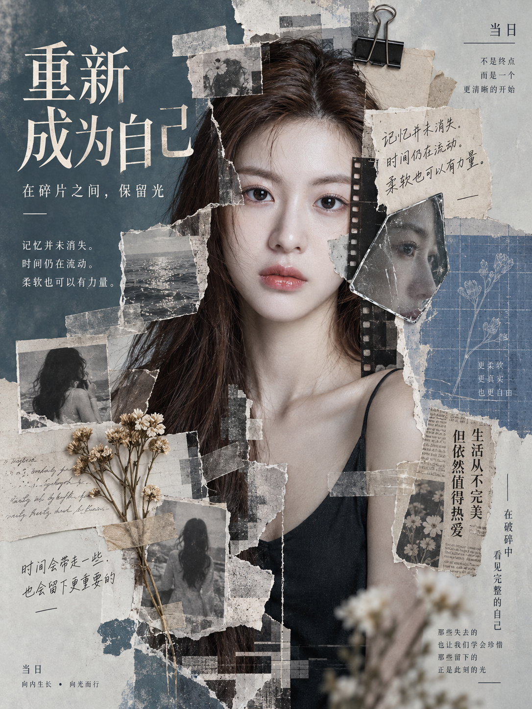 高级中文人物拼贴艺术海报 — AI image creation