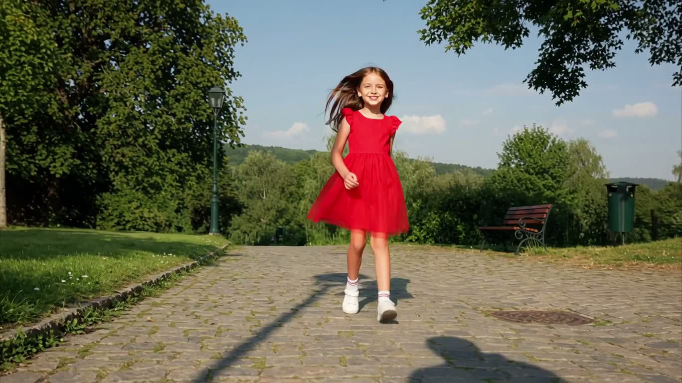 Dạo bước trên lối đá dưới nắng — AI video creation