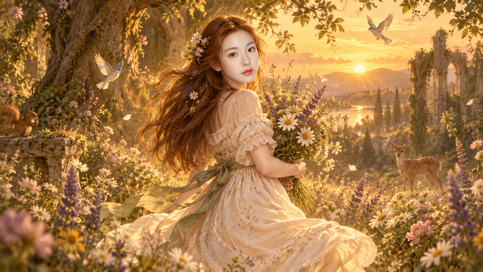 琥珀光影下的童话仙子 — AI image creation