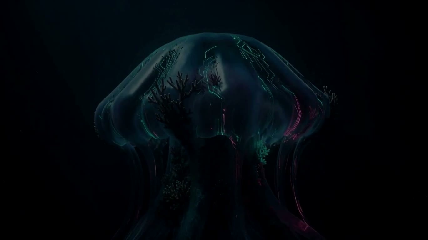 Sứa máy Cthulhu san hô neon — AI video creation