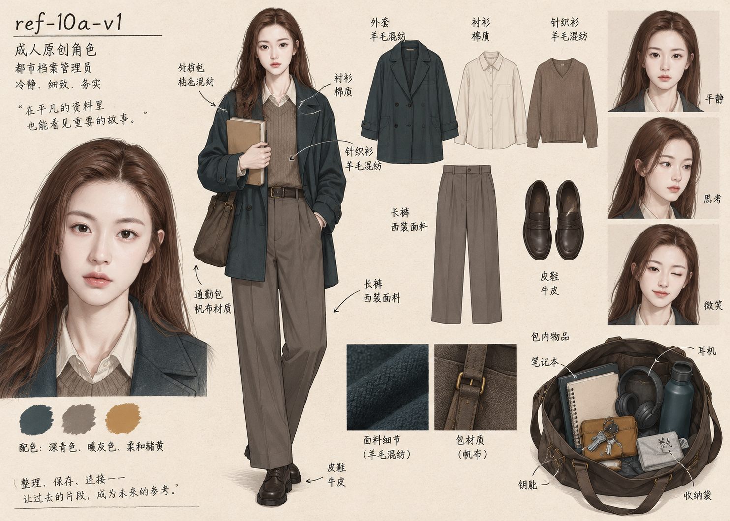 성인 가상 캐릭터 일상 스타일 설정 분석도