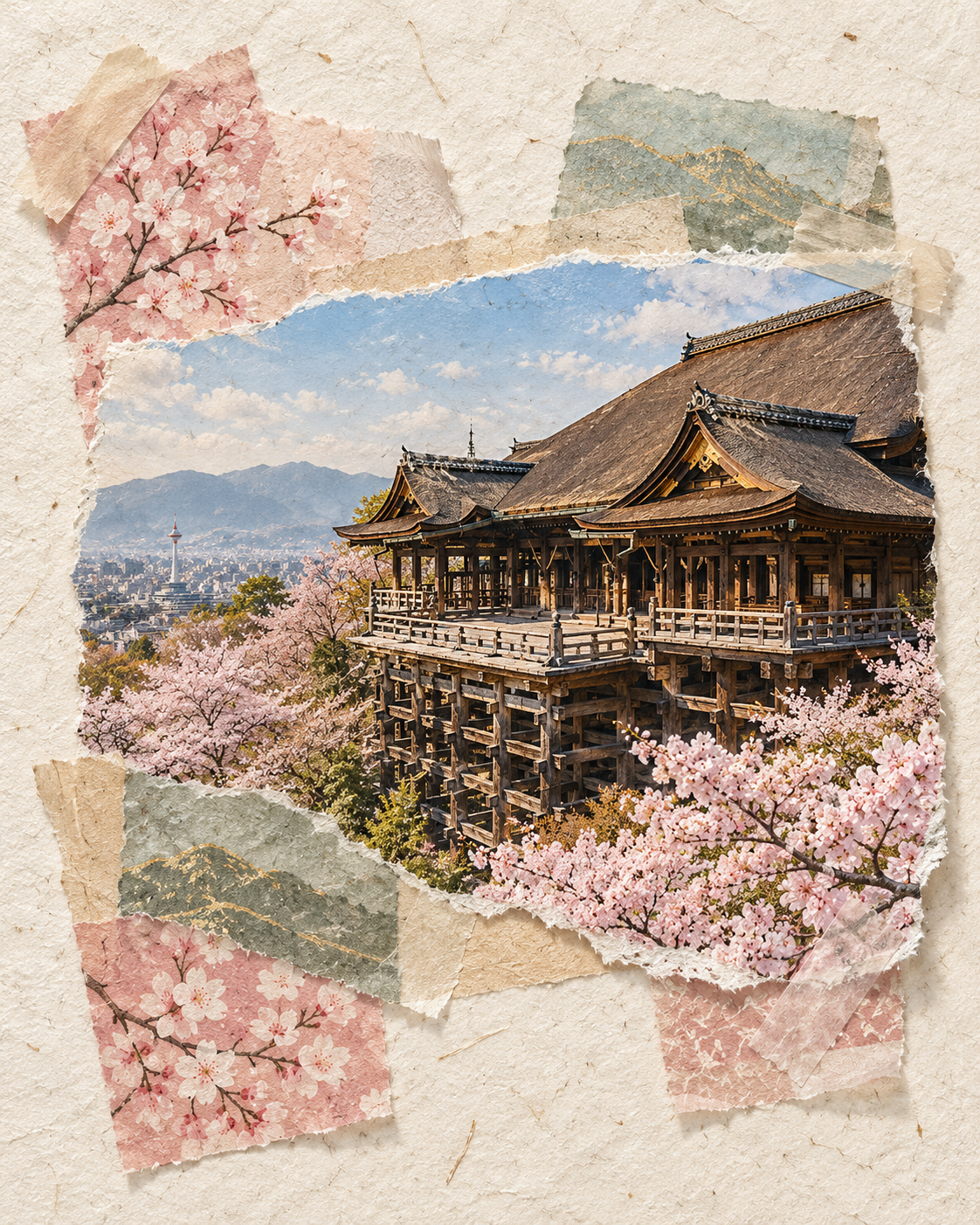 Kyoto Kiyomizu-dera Washi Tape Travel Journal