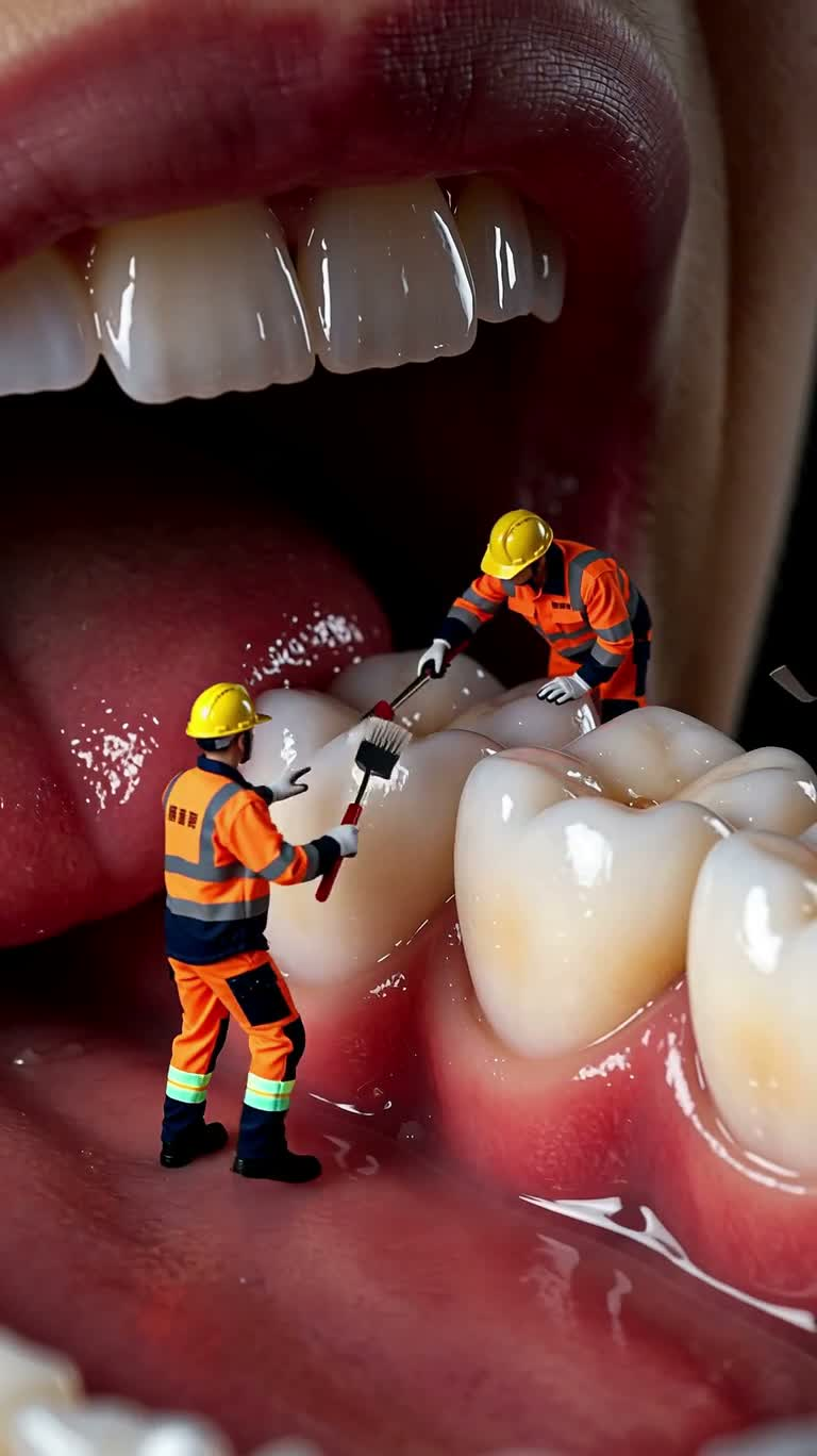 Mini équipe de construction sur les dents — AI video creation