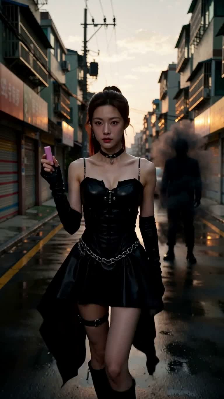 霓虹粉焰巷战女英雄 — AI video creation