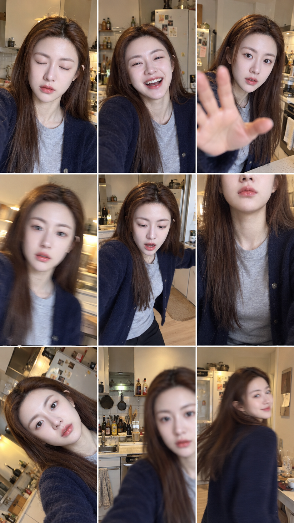 成年女性手机抓拍失败瞬间九宫格 — AI image creation