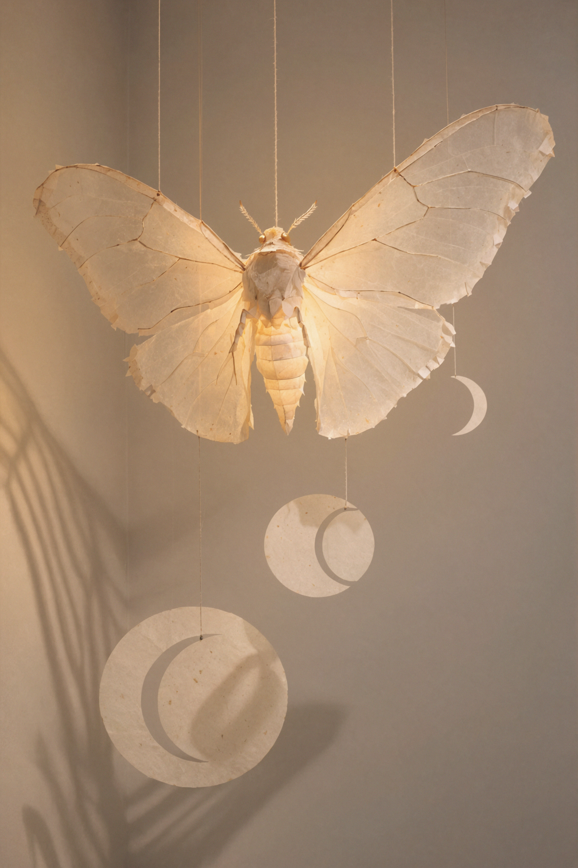 Thin Wings Borrow Light · Moon Phase Specimen — AI image creation