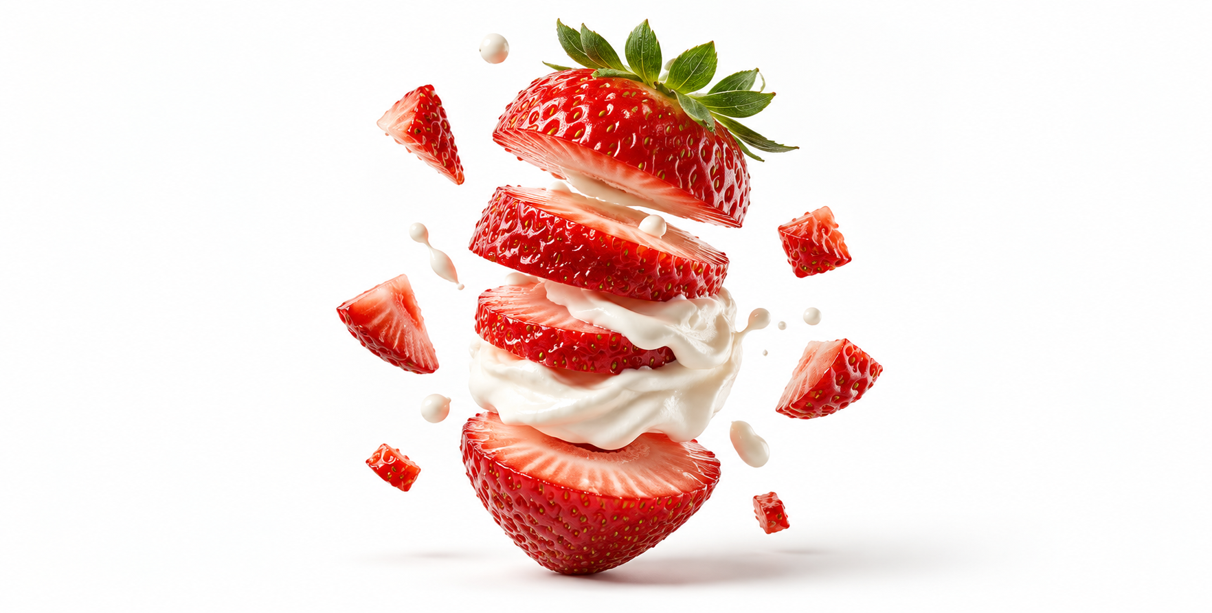 极简白底悬浮美食商业广告 — AI image creation
