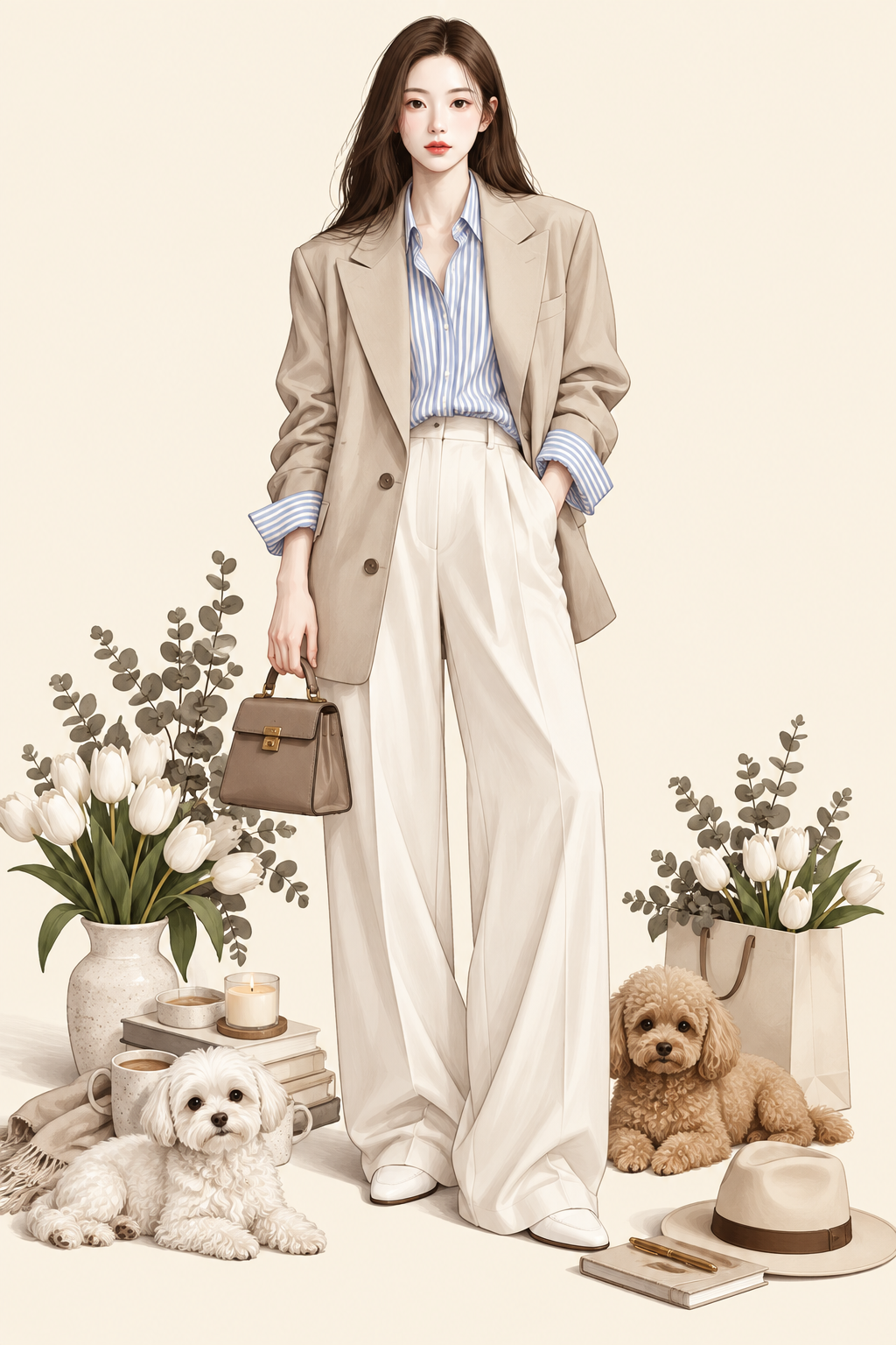 高端时尚女性生活方式艺术插画 — AI image creation
