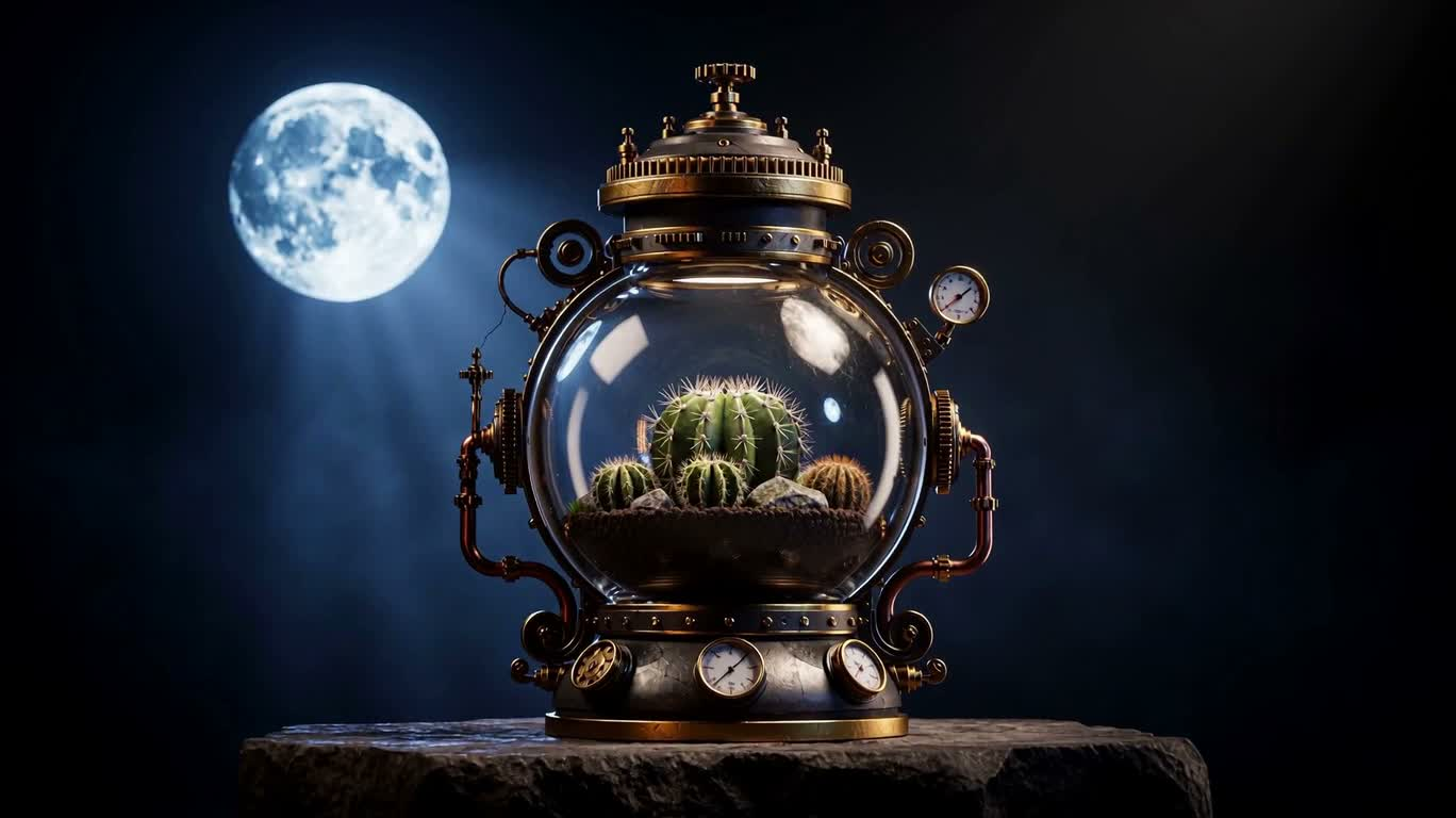 Moonlit Steam Cactus Jar