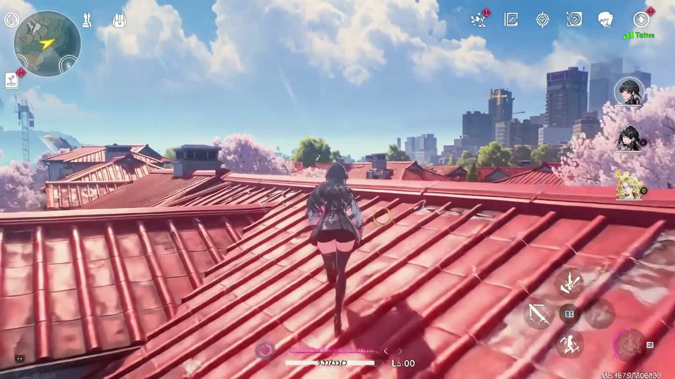 樱花都市屋顶跑酷 — AI video creation