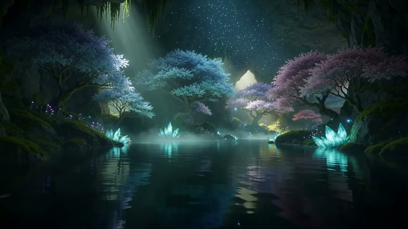 星夜秘境地下湖