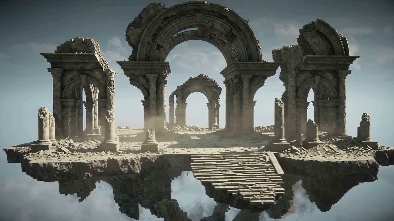 Les ruines flottantes s'effacent en silence