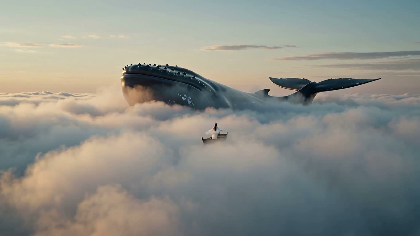 云海巨鲸与仙舟 — AI video creation