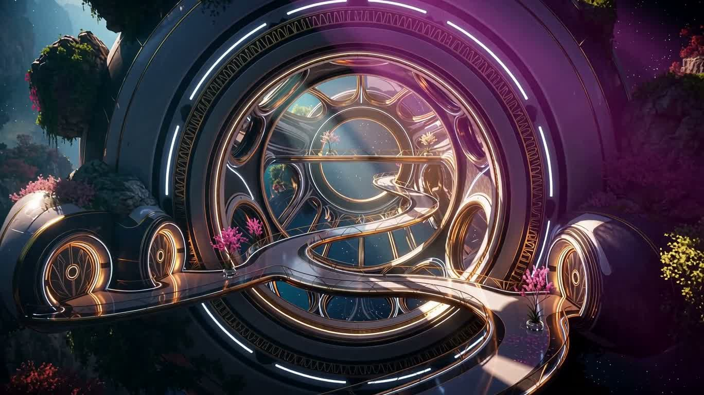 绚彩科幻环形空间 — AI video creation