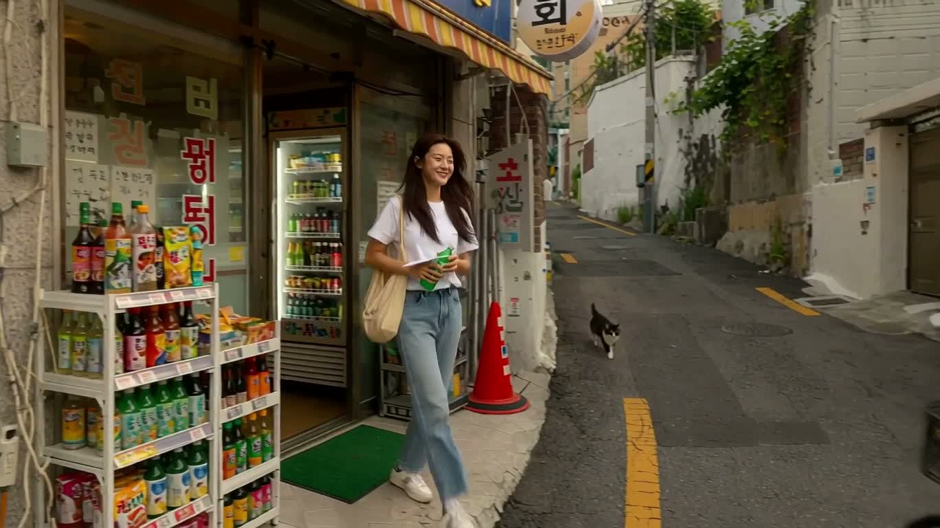 首尔旧巷的纸飞机与街机女孩