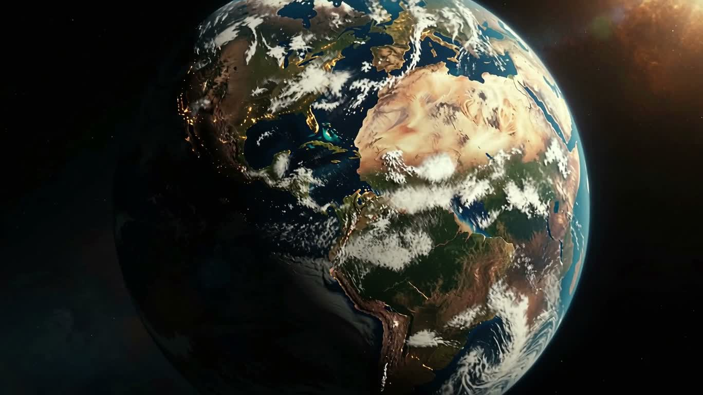 碎裂行星的动态末日 — AI video prompt