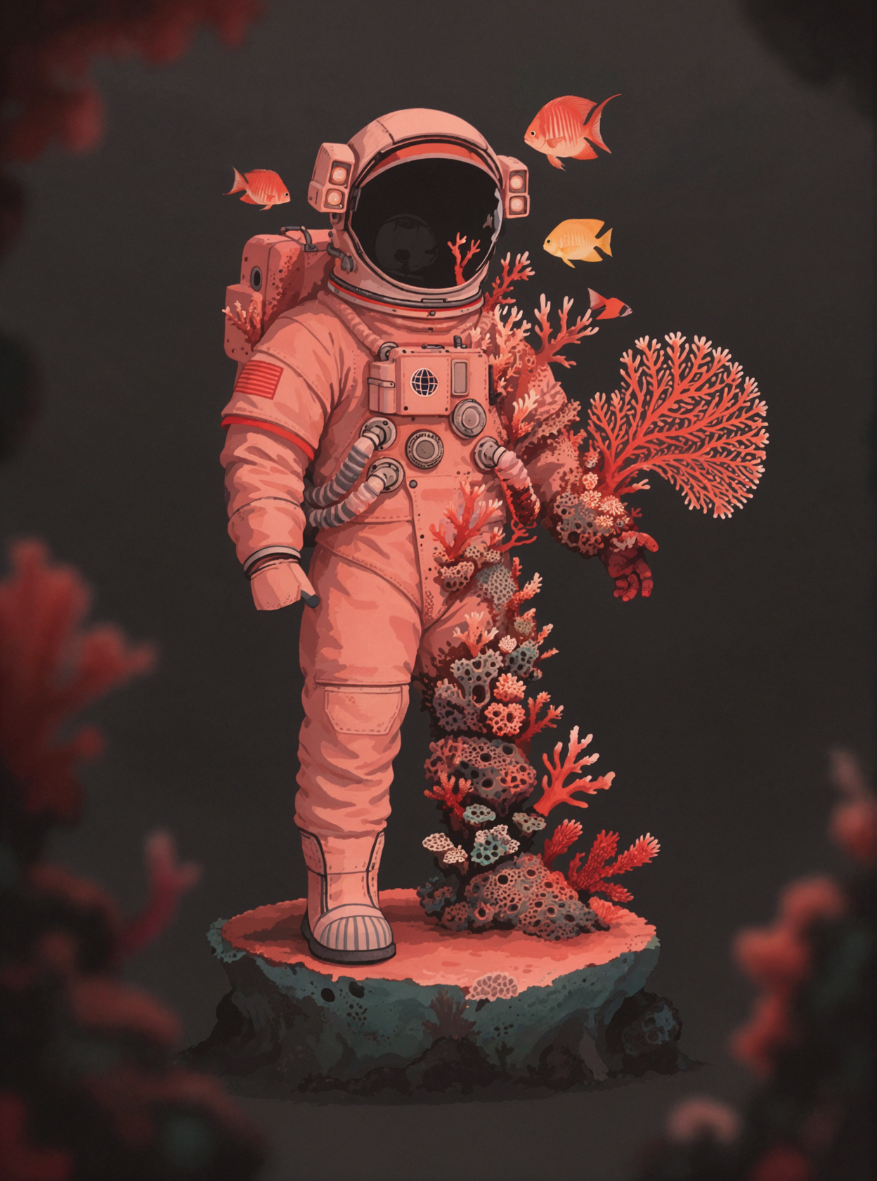 珊瑚の宇宙服 · 民俗童話 — AI image creation