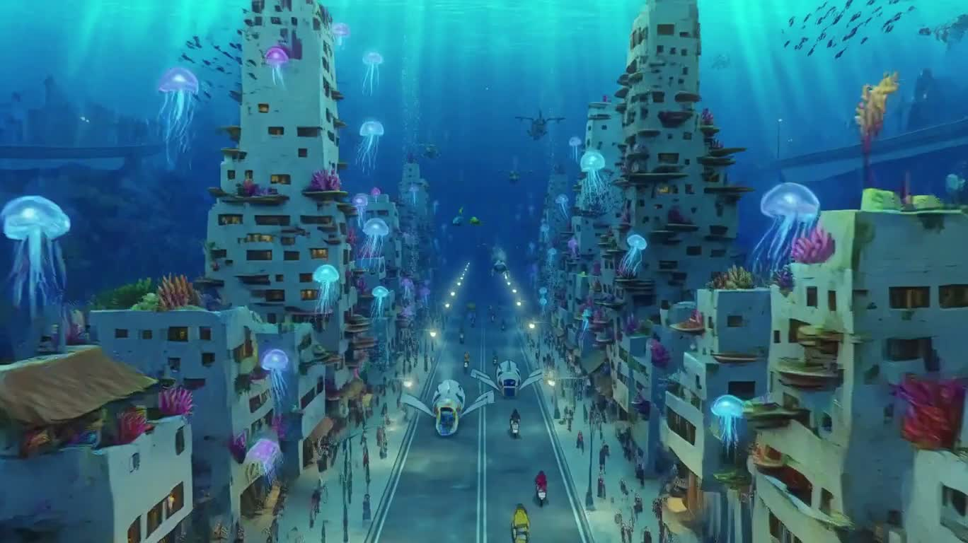 海底城门至夏威夷海滩的橙猫追击 — AI video creation