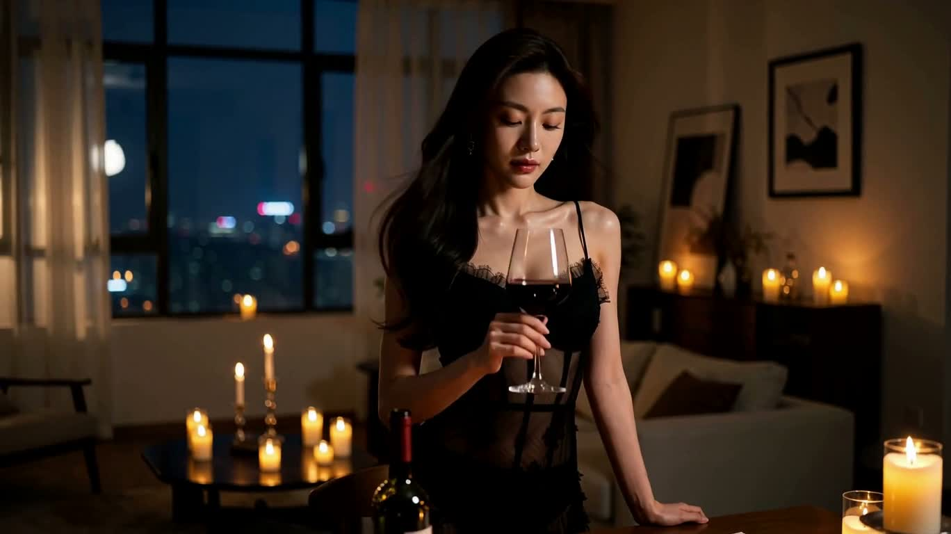 烛光阁楼的夜色魅影 — AI video creation