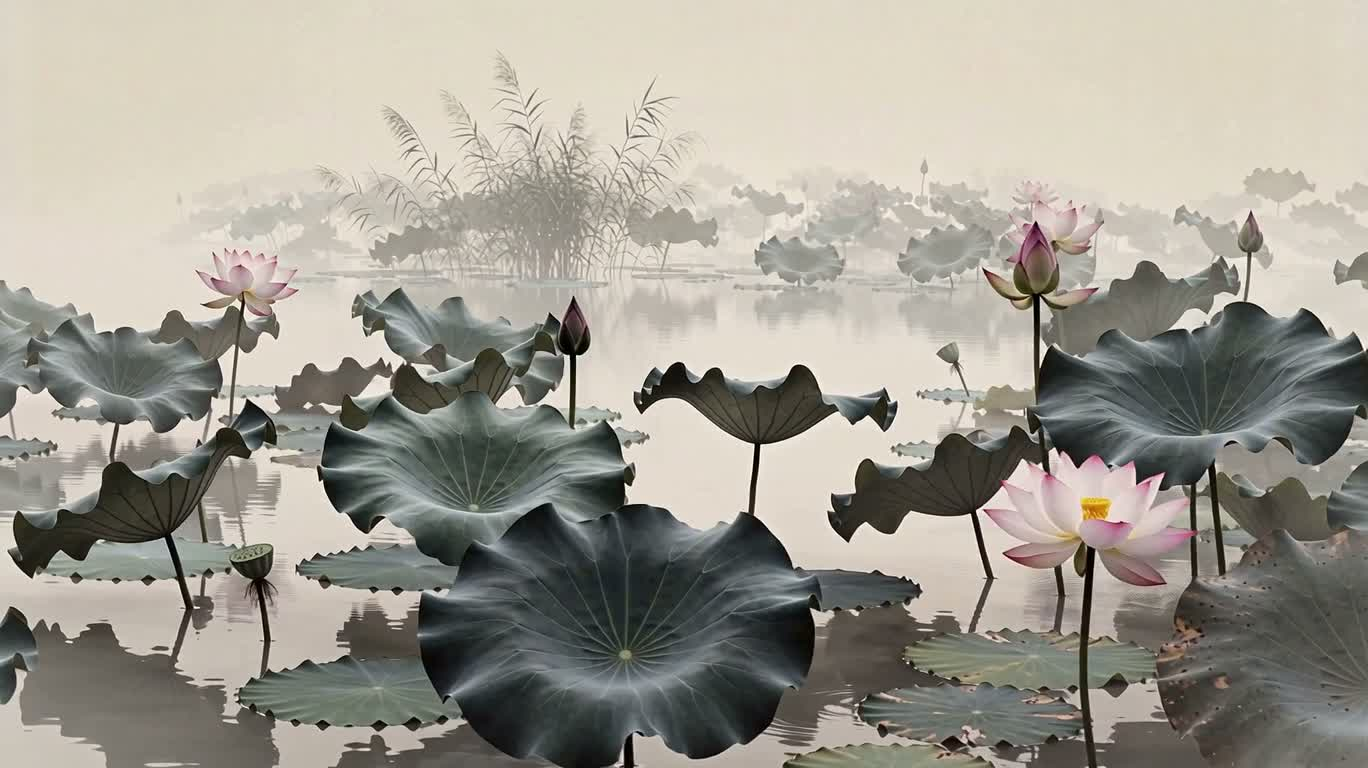 Đầm sen sương sớm
