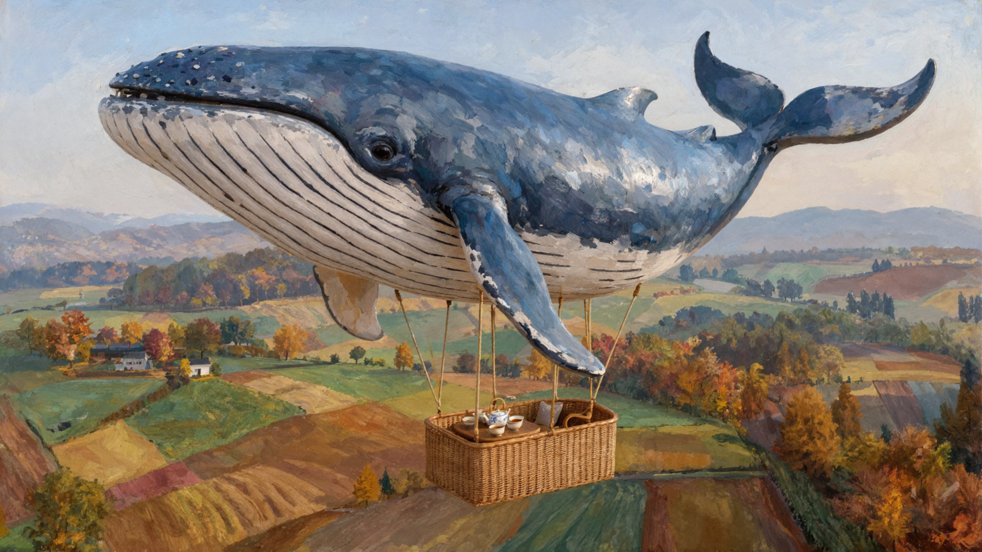 Montgolfière baleine · Lumière impressionniste — AI image creation