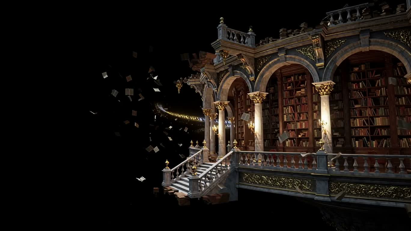 La bibliothèque arcanique flottante — AI video creation