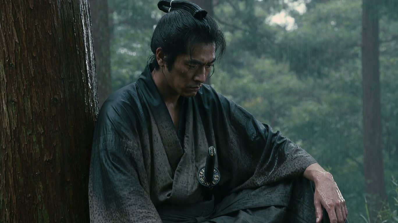 The Wandering Ronin in the Rain