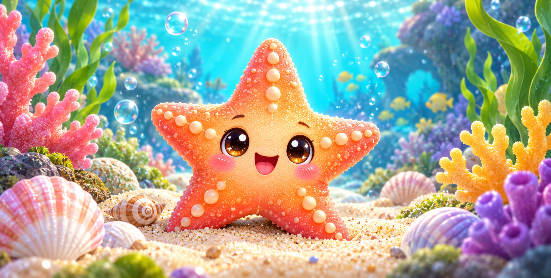 卡哇伊海星的海底奇妙梦境 — AI image creation