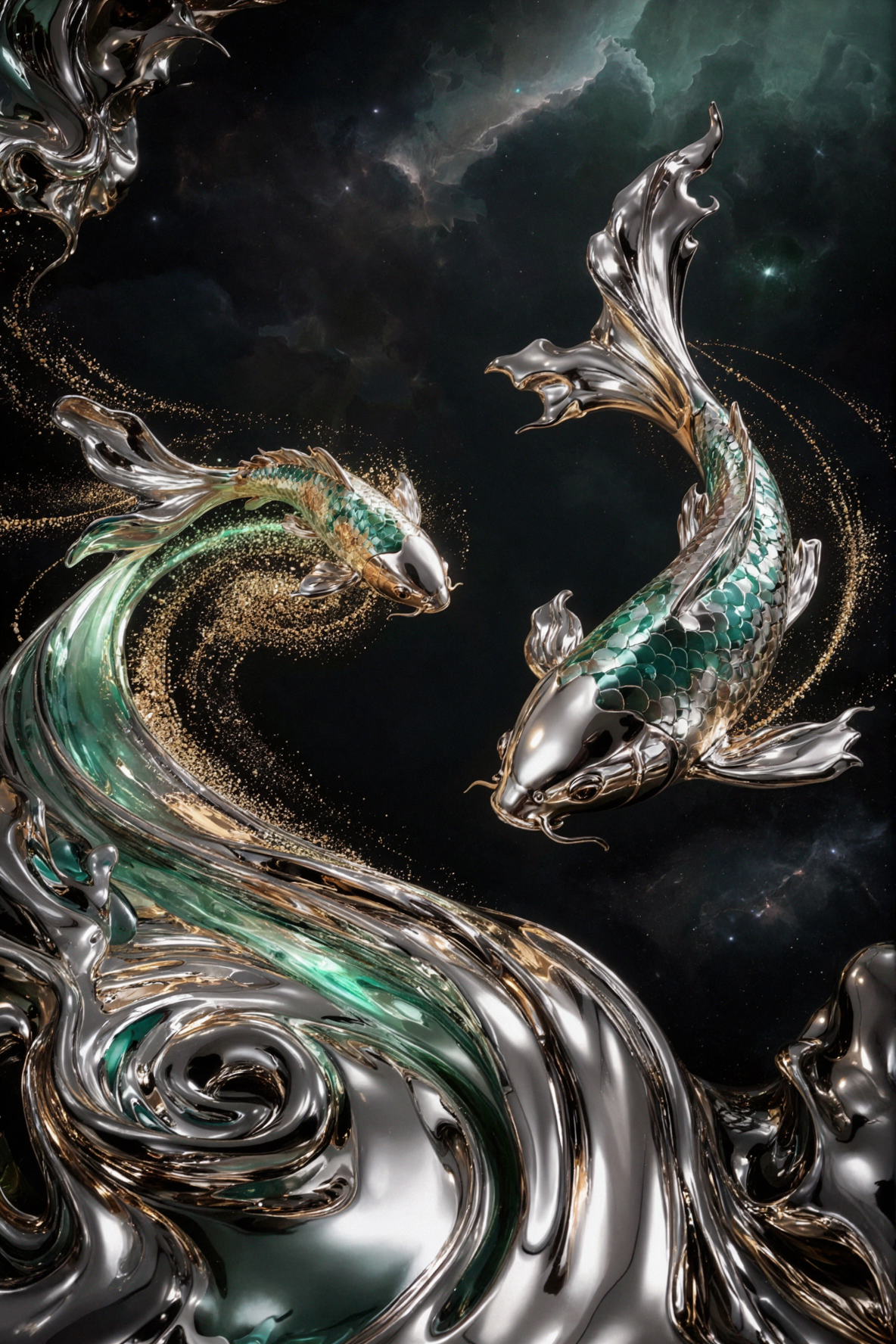 Univers Koi · Métal liquide — AI image creation