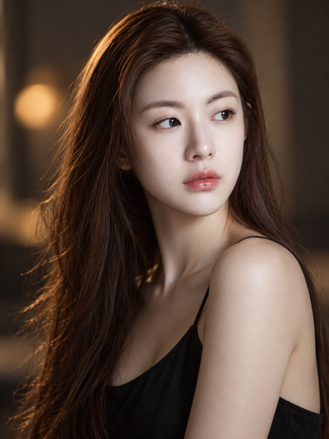 Soft Cinematic Light Side Profile Emotional Portrait — AI image prompt
