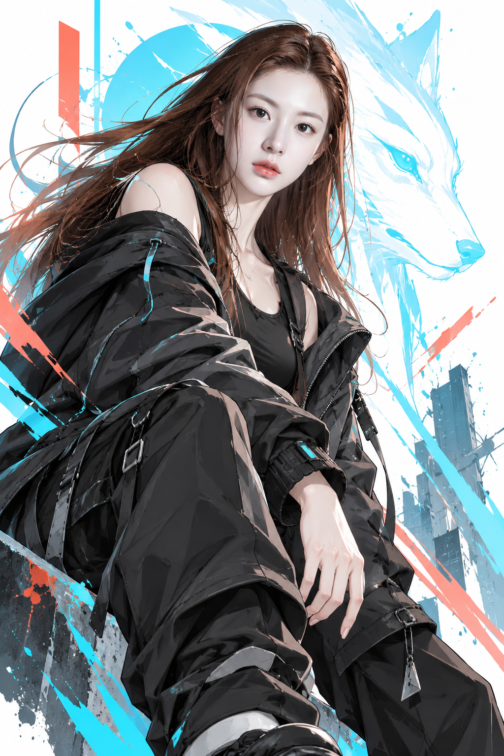 动漫街头机能风原创角色海报 — AI image creation