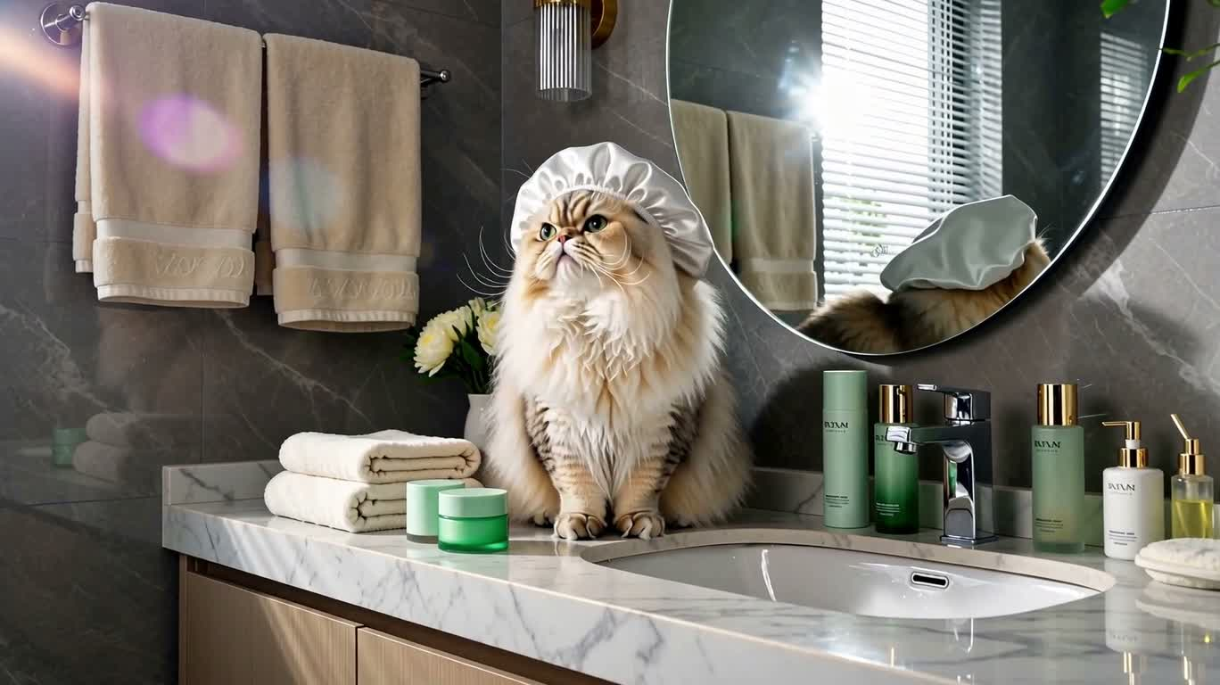 Nghi lễ chăm sóc da xa hoa của mèo Ba Tư