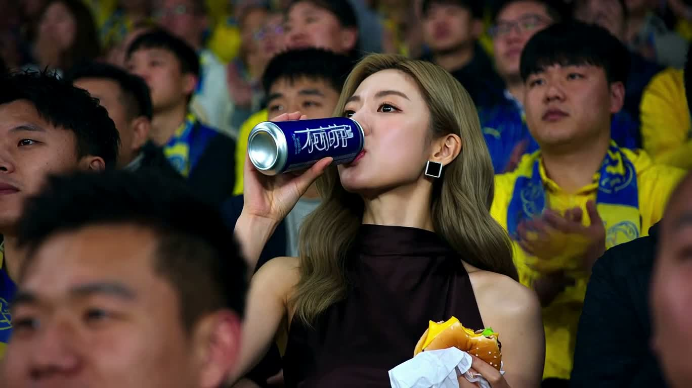 관중석에서 그린필드로 향한 깜짝 발차기