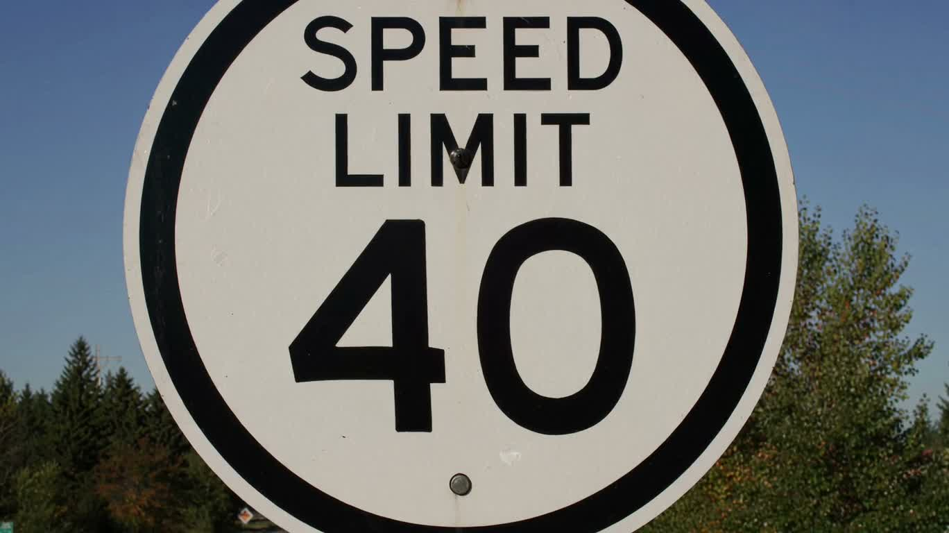 Speed Limit 40 mph Road Sign