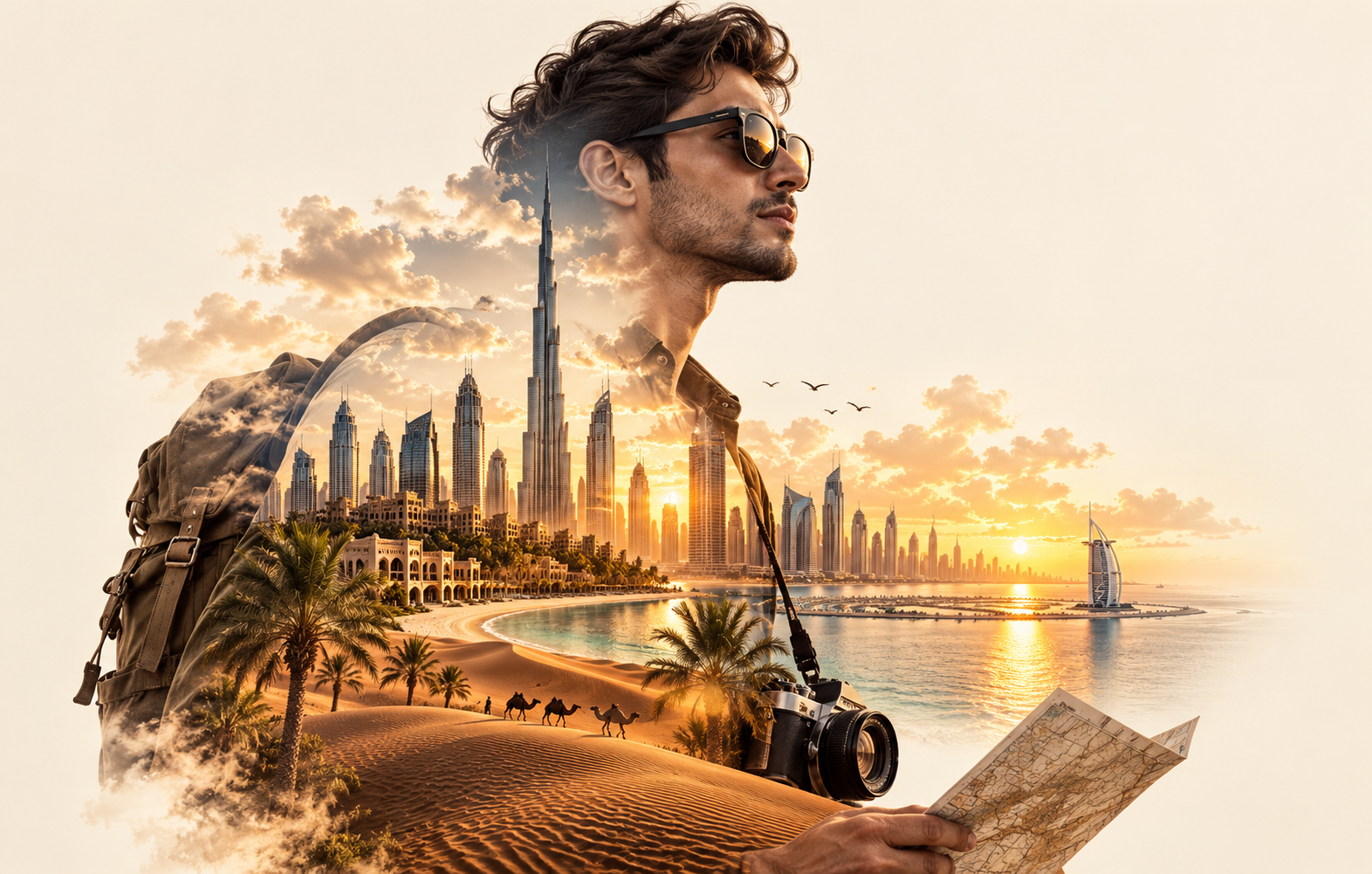 电影感男士旅行肖像海报 — AI image creation