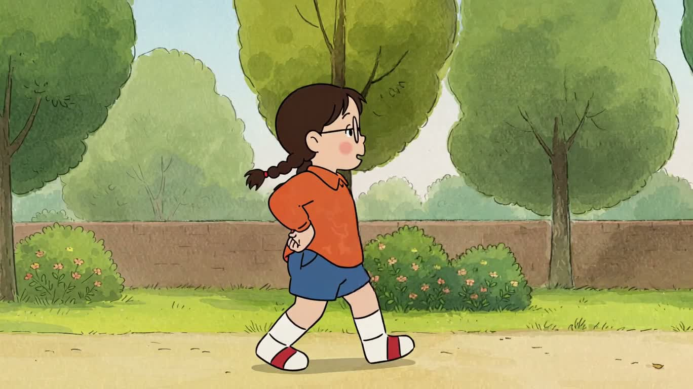 Colorful Line Art Girl Dancing in Profile — AI video creation