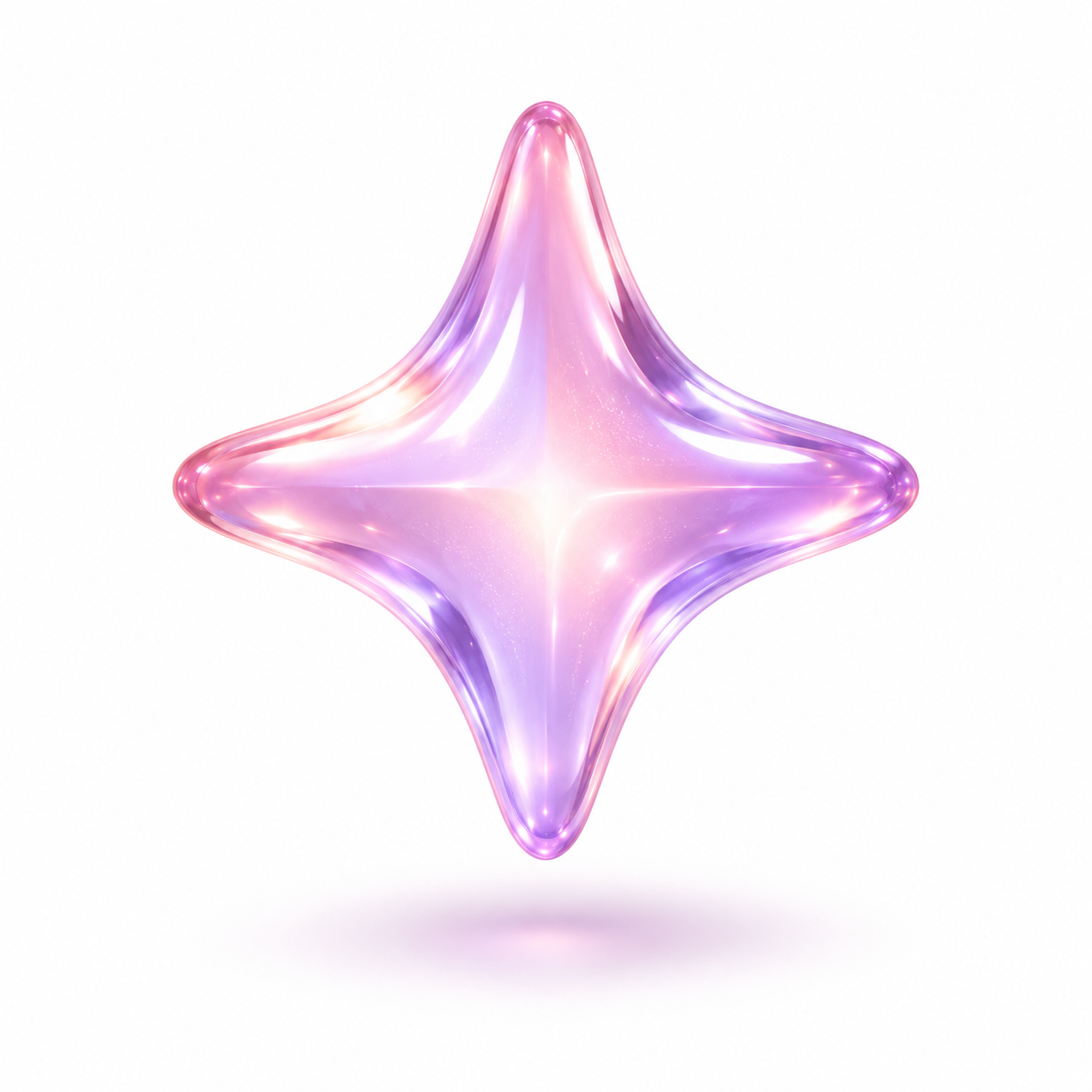 漂浮粉紫半透明玻璃塑料图标 — AI image creation