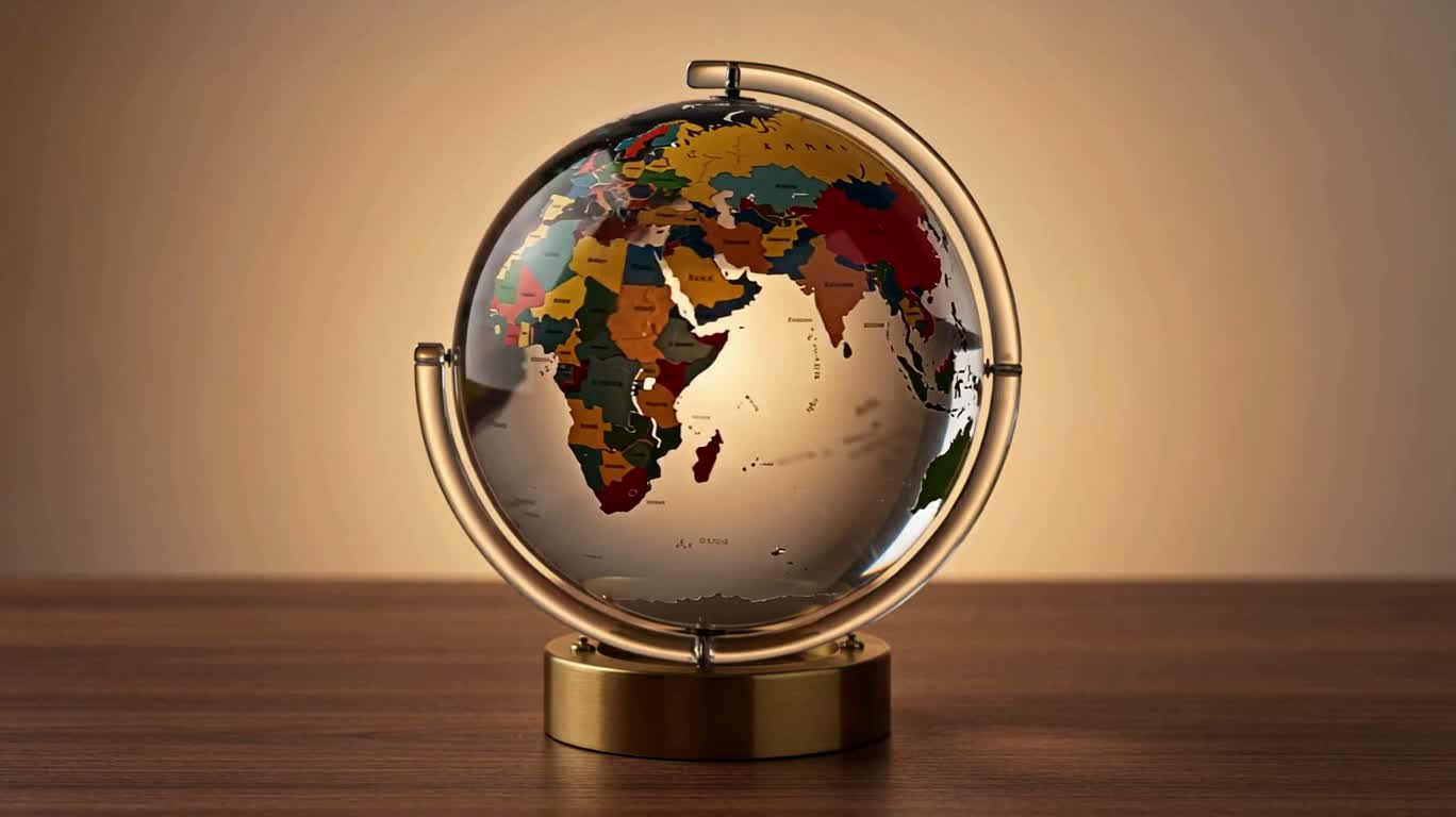 静谧旋转的地球仪