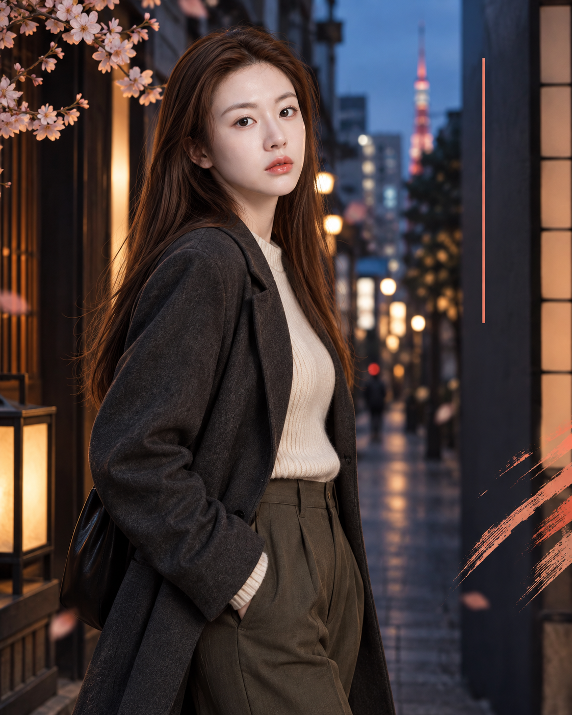 日系都市生活方式成年女性时尚海报 — AI image creation