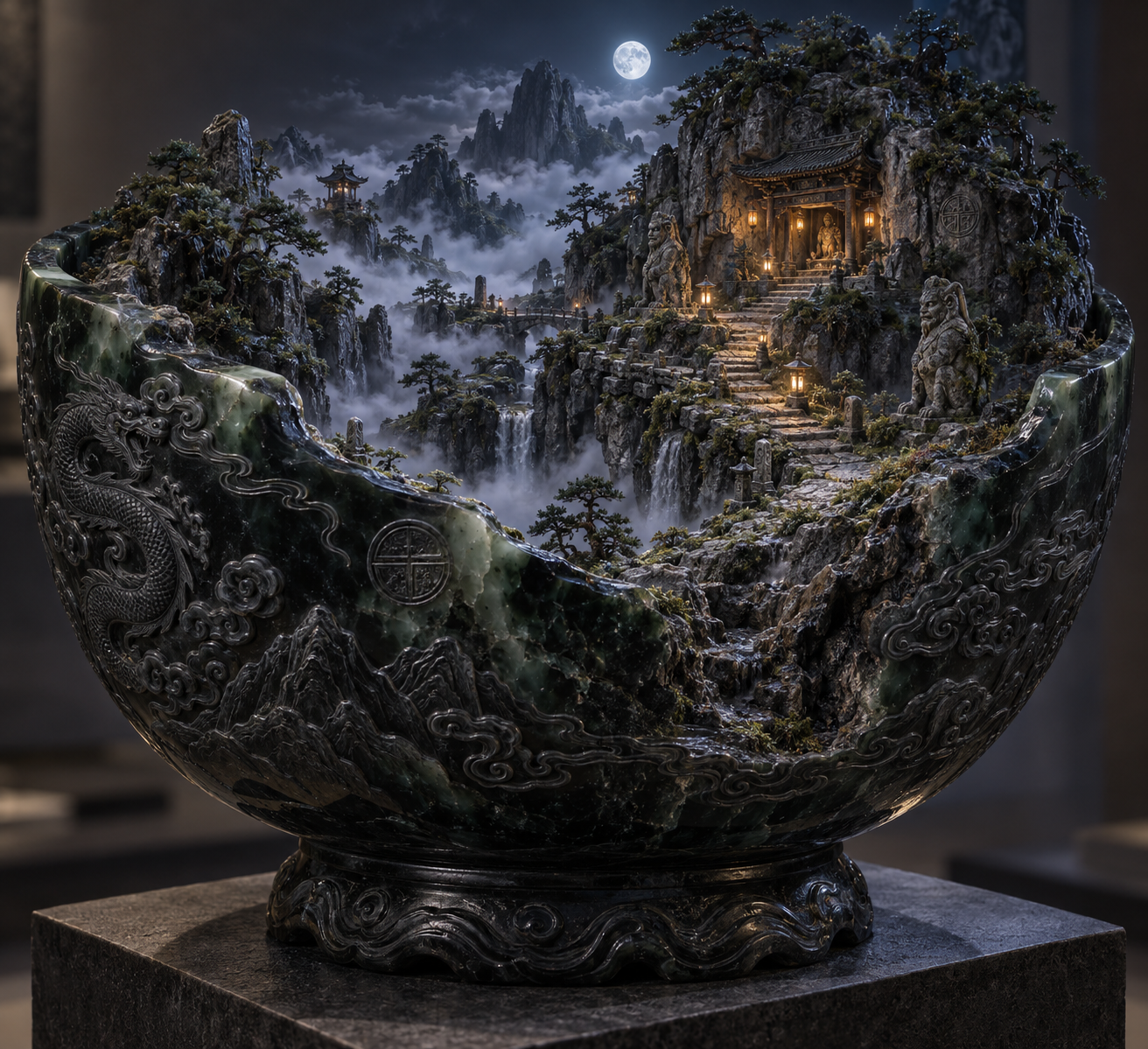 黑玉古夜山微缩圣境 — AI image creation